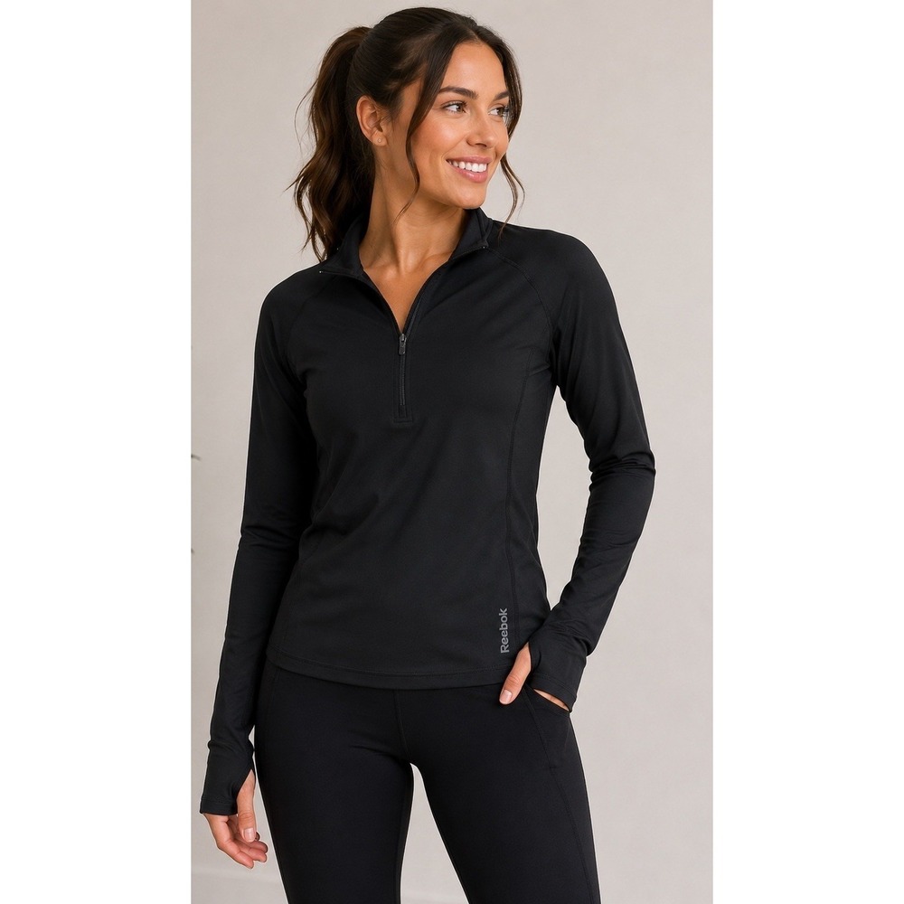 Reebok Women's Identity Performance 1/4 Zip Top Size XL Black